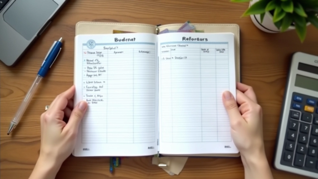 Carnet de notes ouvert avec graphique des dépenses mensuelles et stylo